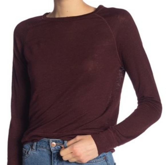Vince Tops - Vince Raglan Linen Pullover Tee Shirt